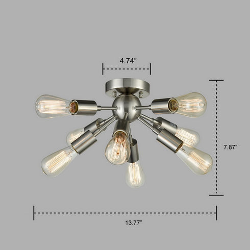 Sputnik Chandelier with 8 Socket Flush Mount Ceiling Light